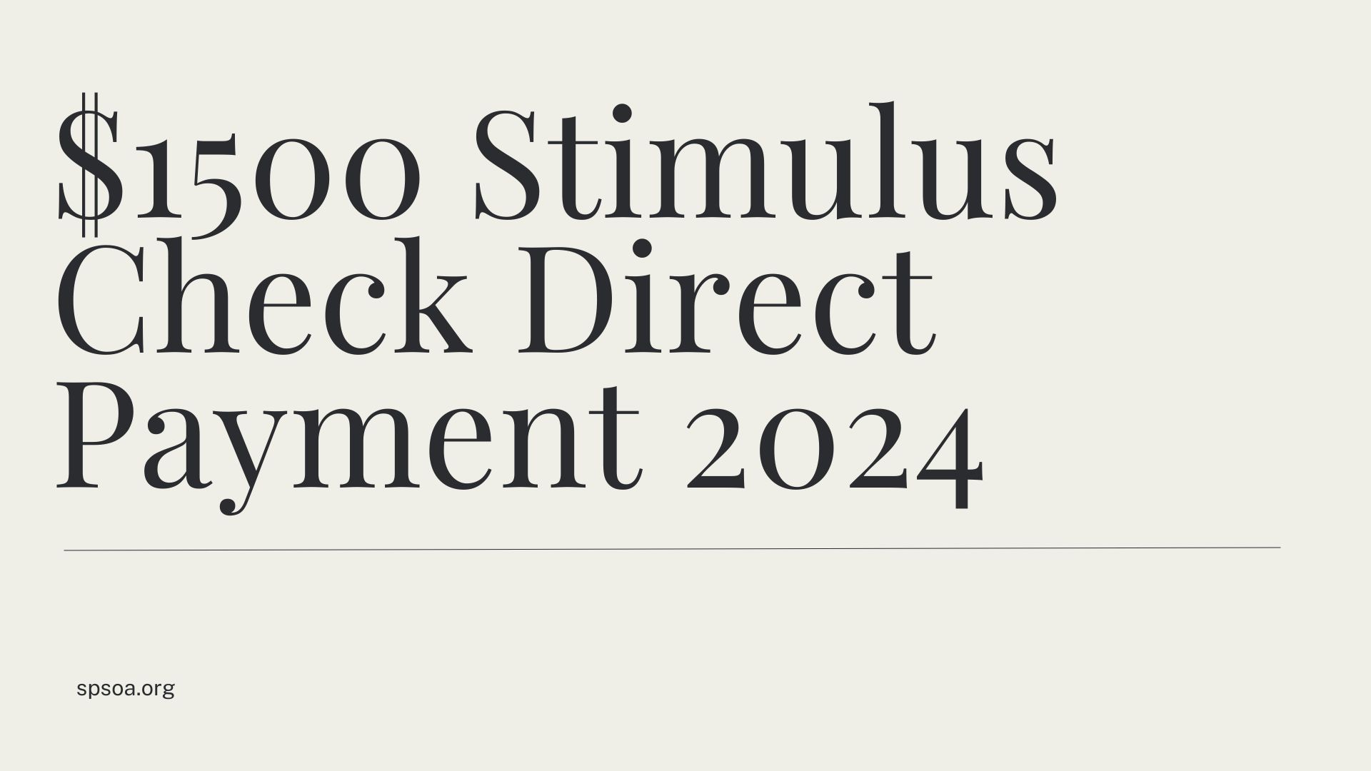 $1500 Stimulus Check Direct Payment 2024